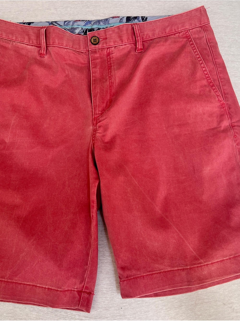 Tommy Bahama Coral-Red Flat Front Chino Shorts